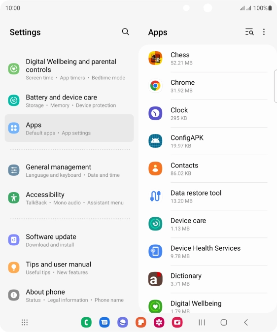 Press the required app. Press the required app.