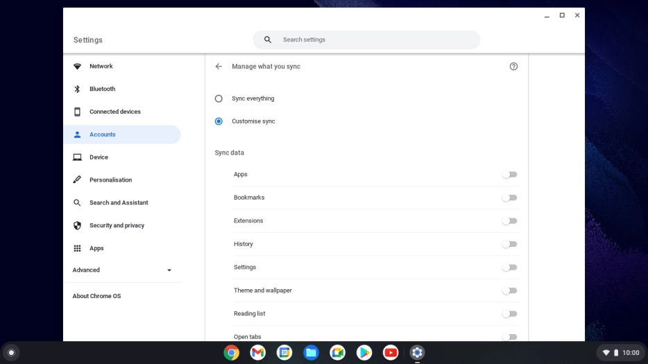 Click the indicators next to the required settings. Click the indicators next to the required settings.