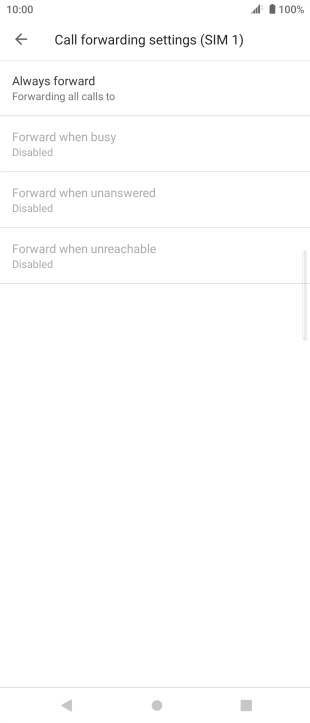 Press the required divert type. Press the required divert type.