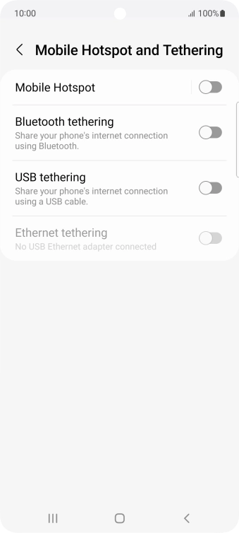 Press Mobile Hotspot. Press Mobile Hotspot.