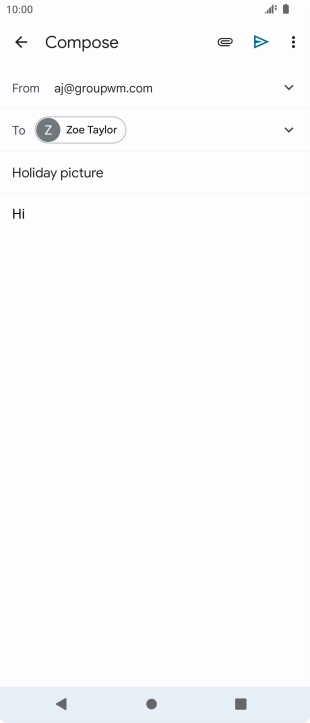 Press the attachment icon. Press the attachment icon.