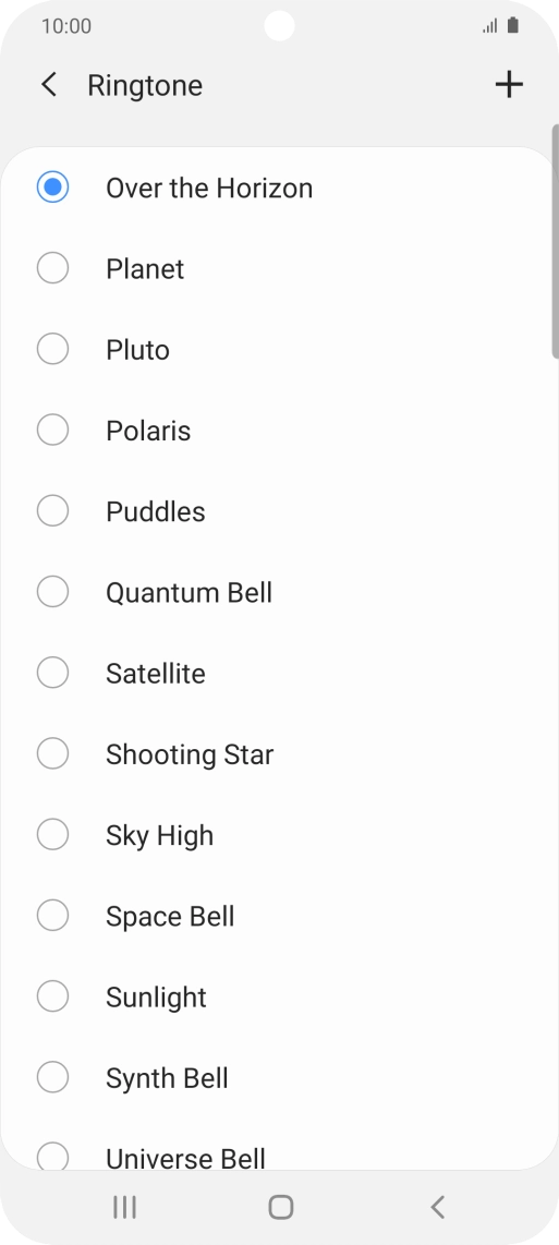 Press the add ring tone icon. Press the add ring tone icon.