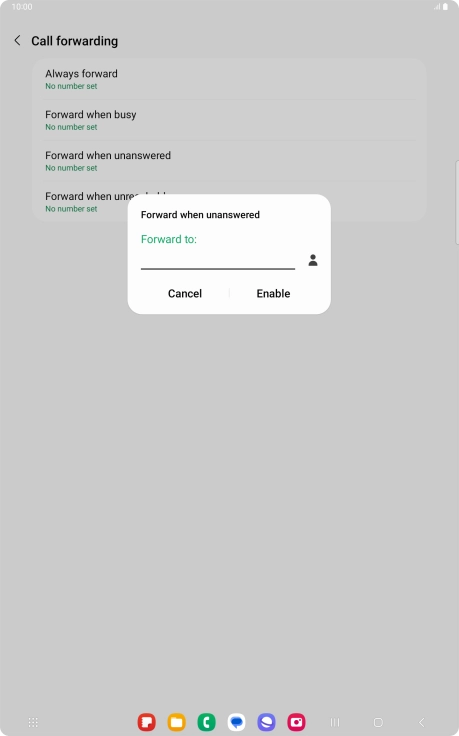 Key in +447953222222 and press Enable. Key in +447953222222 and press Enable.