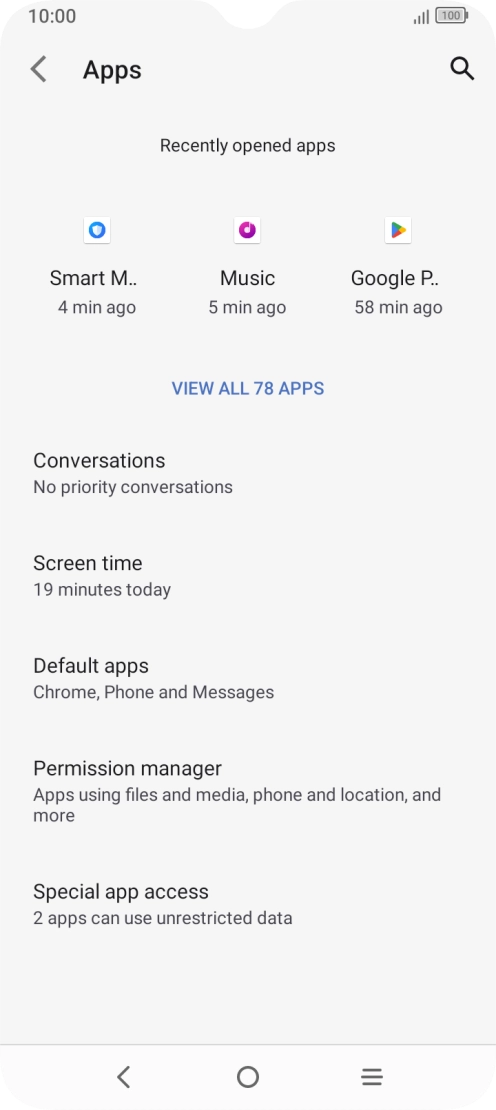 Press VIEW ALL APPS. Press VIEW ALL APPS.