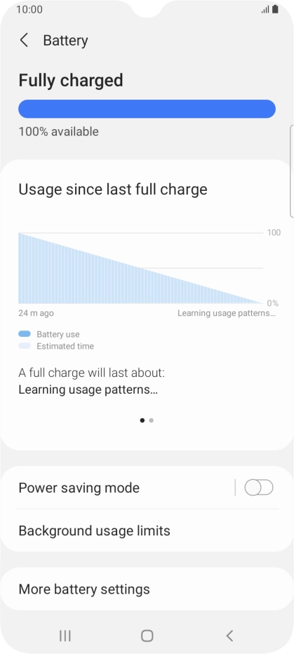 Press Power saving mode. Press Power saving mode.
