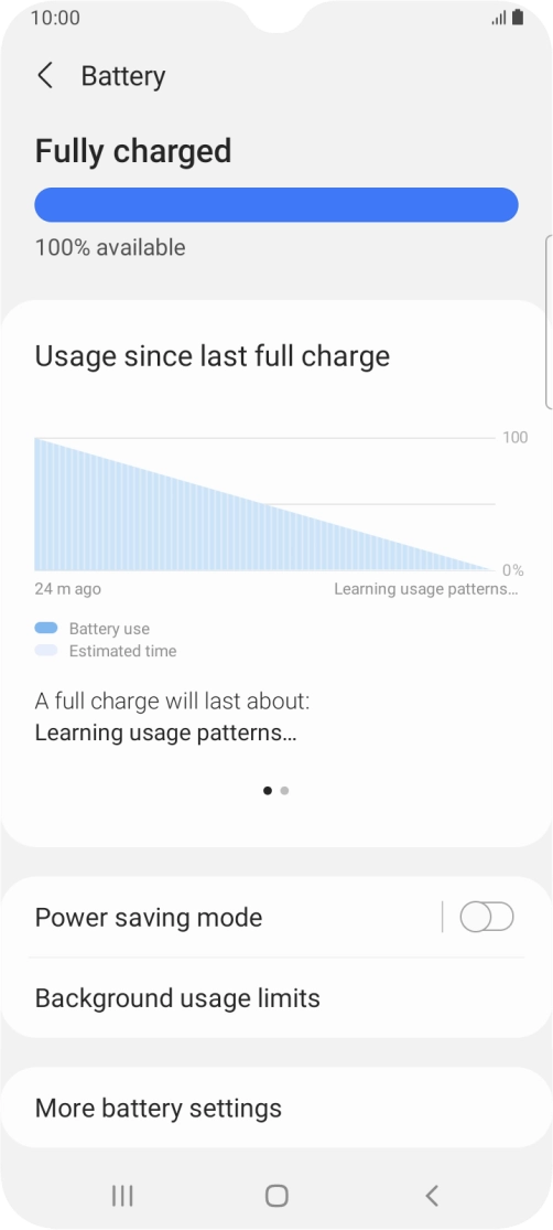 Press Power saving mode. Press Power saving mode.