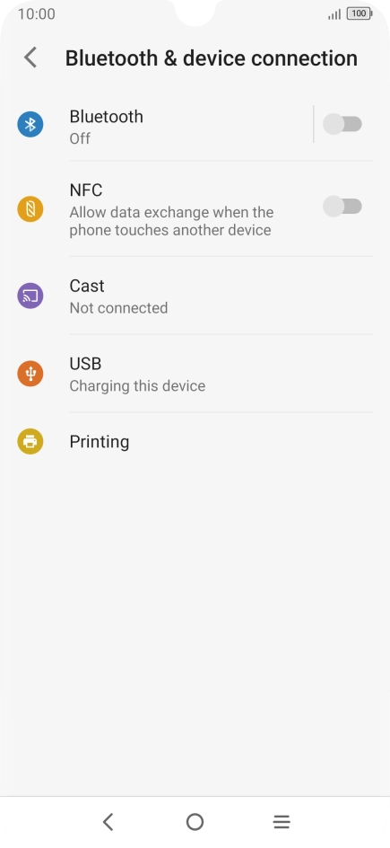 Press Bluetooth. Press Bluetooth.