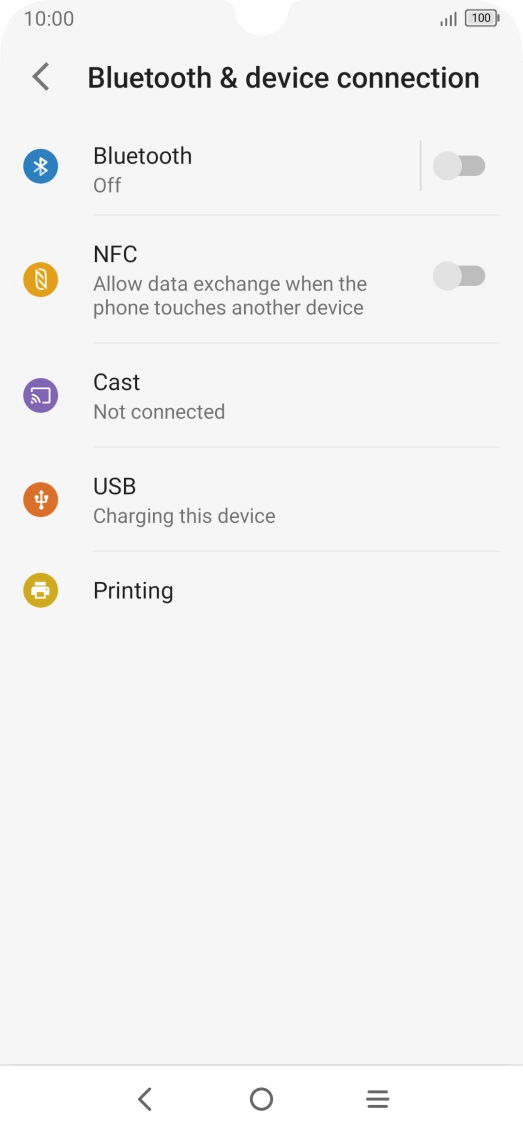 Press Bluetooth. Press Bluetooth.