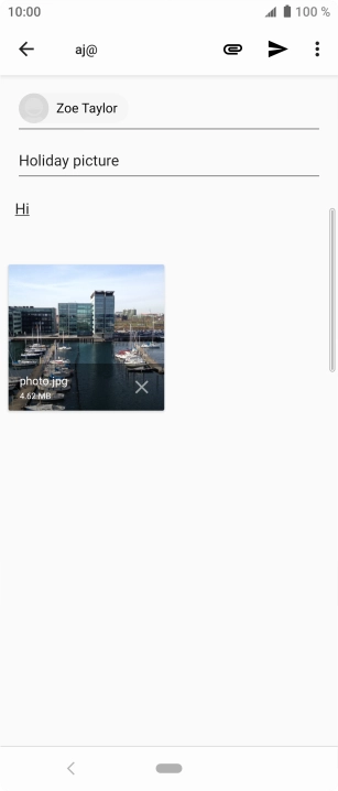 Press the send icon when you've finished your email. Press the send icon when you've finished your email.