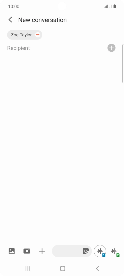 Press the text input field and write the text for your MMS. Press the text input field and write the text for your MMS.