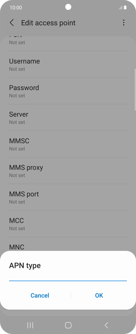 Key in default and press OK. Key in default and press OK.
