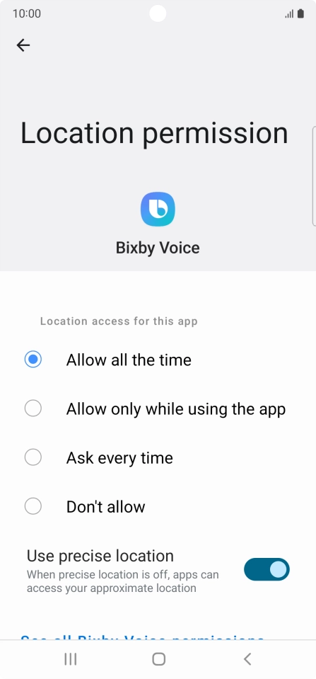 Press the required setting. Press the required setting.