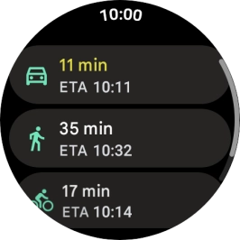 Press the required mode of transportation. Press the required mode of transportation.