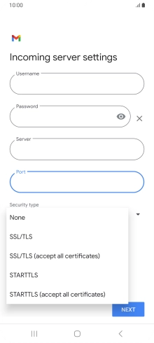 Press SSL/TLS. Press SSL/TLS.