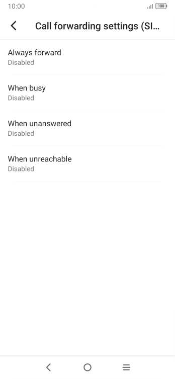 Press the required divert type. Press the required divert type.