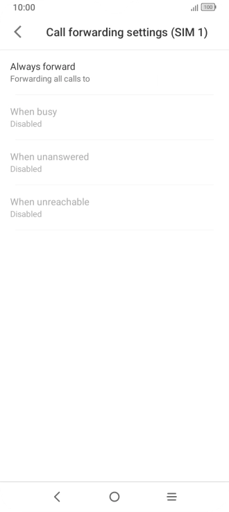 Press the required divert type. Press the required divert type.
