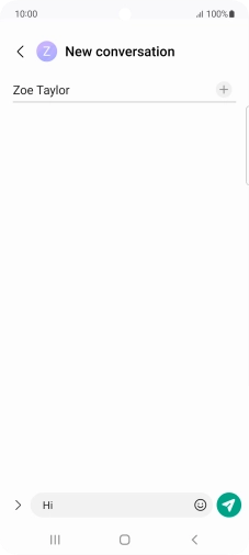 Press the send icon when you've finished your SMS. Press the send icon when you've finished your SMS.