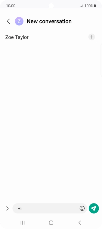 Press the send icon when you've finished your SMS. Press the send icon when you've finished your SMS.