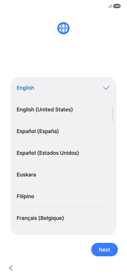 Press the required language. Press the required language.