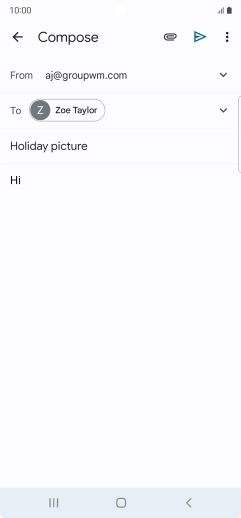 Press the attachment icon. Press the attachment icon.