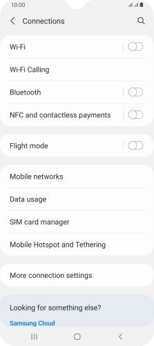 Press Mobile Hotspot and Tethering. Press Mobile Hotspot and Tethering.