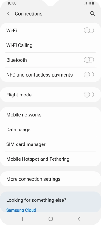 Press Mobile Hotspot and Tethering. Press Mobile Hotspot and Tethering.