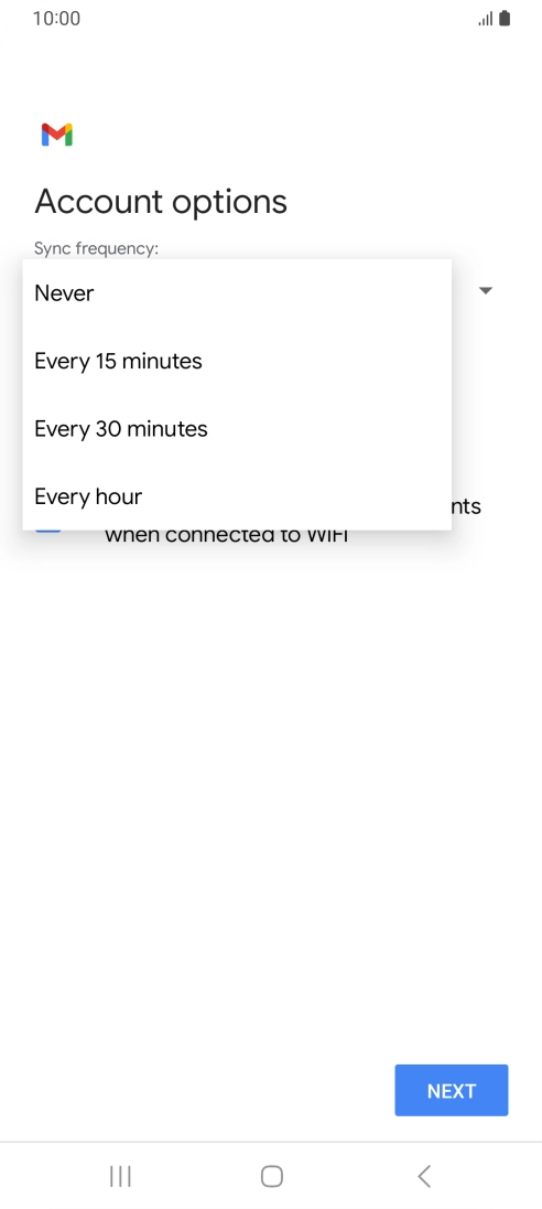 Press the required setting. Press the required setting.