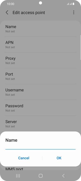 Key in EE Internet and press OK. Key in EE Internet and press OK.
