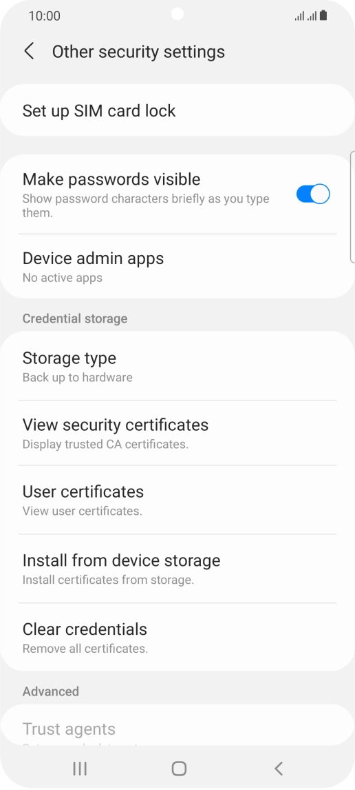 Press Set up SIM card lock. Press Set up SIM card lock.