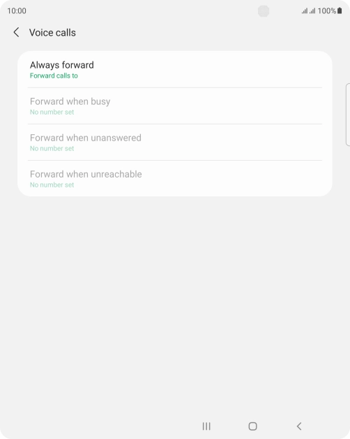 Press the required divert type. Press the required divert type.
