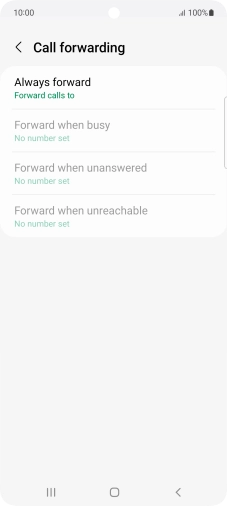 Press the required divert type. Press the required divert type.