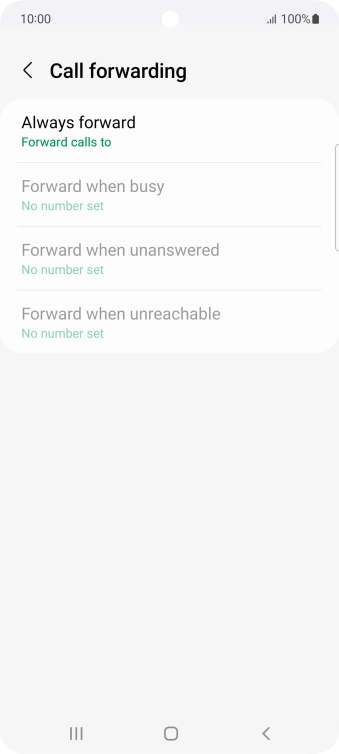 Press the required divert type. Press the required divert type.