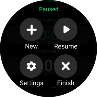 Press Finish to end an activity. Press Finish to end an activity.