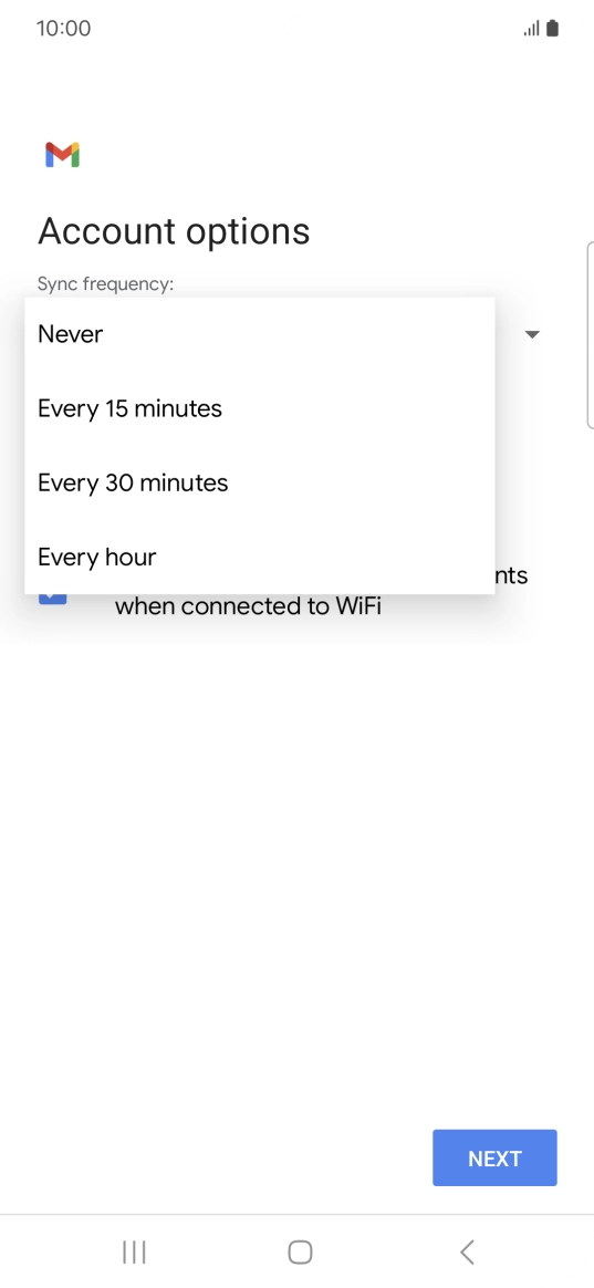 Press the required setting. Press the required setting.
