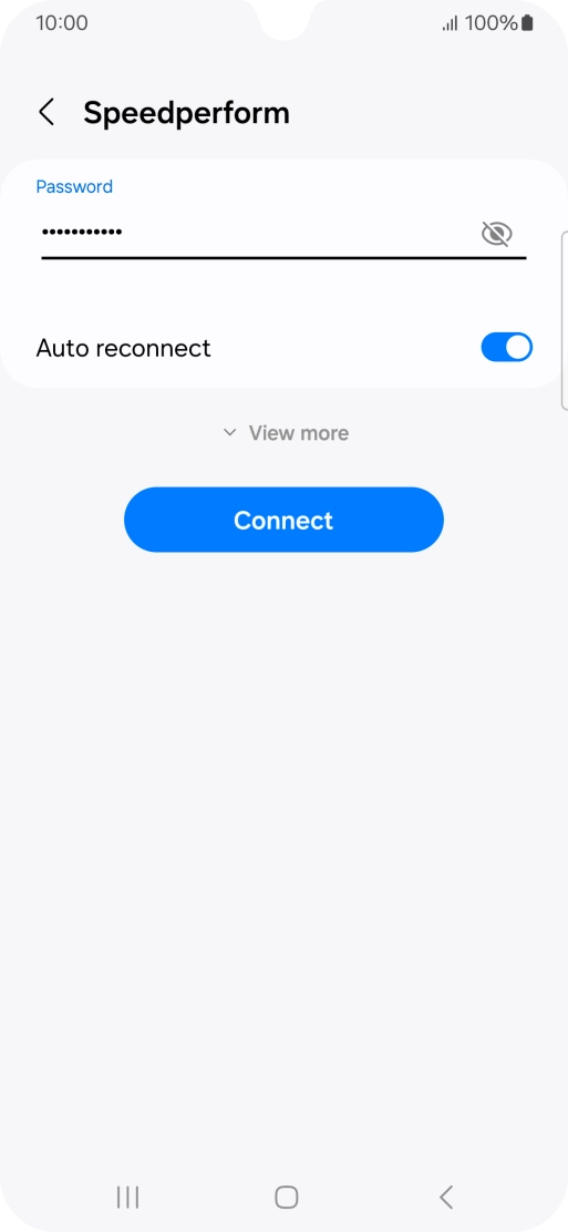 Key in the password for the Wi-Fi network and press Connect. Key in the password for the Wi-Fi network and press Connect.