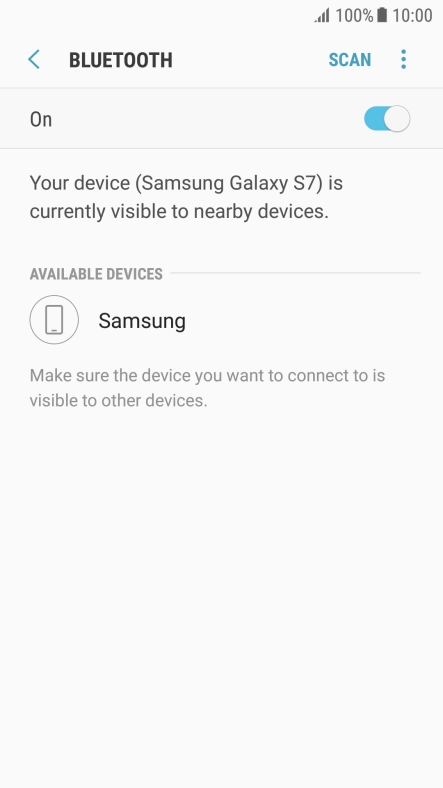 Press the required Bluetooth device and follow the instructions on the screen to pair the device with your phone. Press the required Bluetooth device and follow the instructions on the screen to pair the device with your phone.