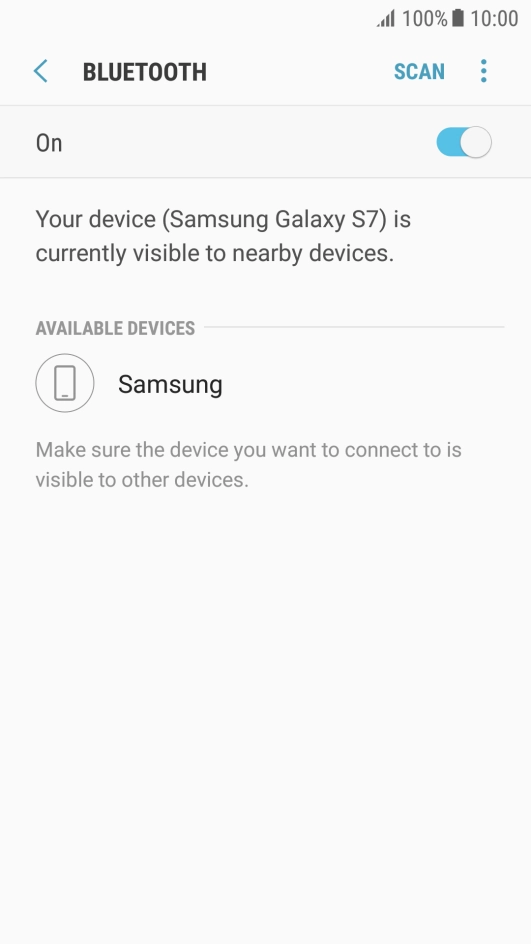 Press the required Bluetooth device and follow the instructions on the screen to pair the device with your phone. Press the required Bluetooth device and follow the instructions on the screen to pair the device with your phone.