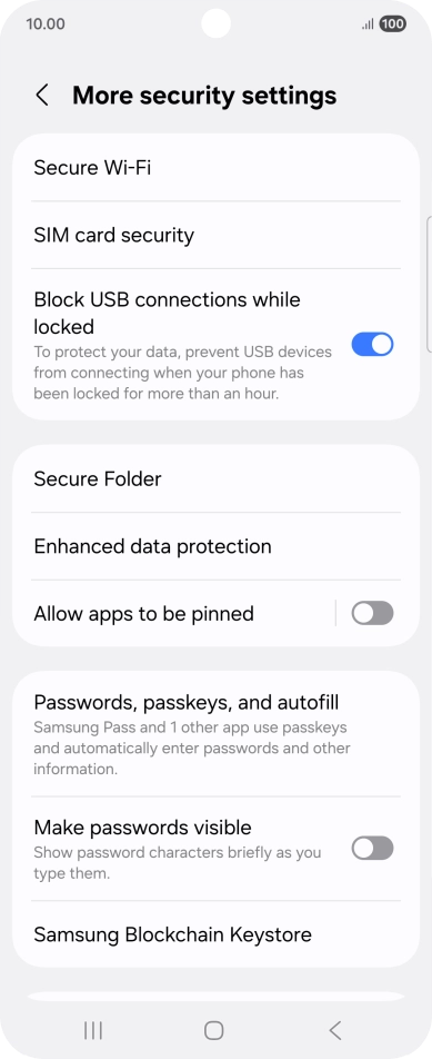 Press SIM card security. Press SIM card security.
