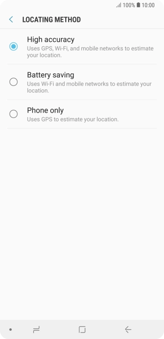 If you select High accuracy, your phone can find your exact position using the GPS satellites, the mobile network and nearby Wi-Fi networks. Satellite-based GPS requires a clear view of the sky. If you select High accuracy, your phone can find your exact position using the GPS satellites, the mobile network and nearby Wi-Fi networks. Satellite-based GPS requires a clear view of the sky.