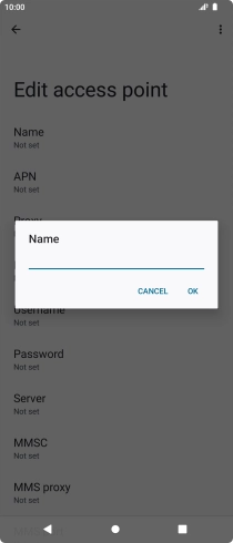 Key in EE Internet and press OK. Key in EE Internet and press OK.