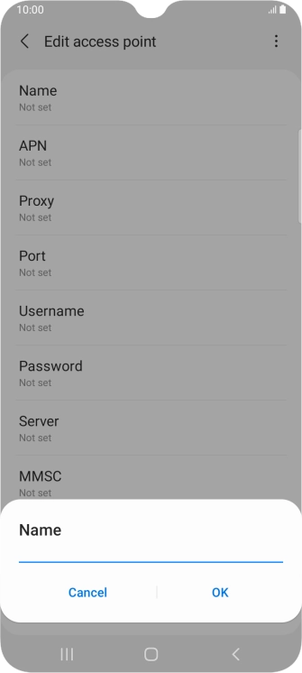 Key in EE Internet and press OK. Key in EE Internet and press OK.