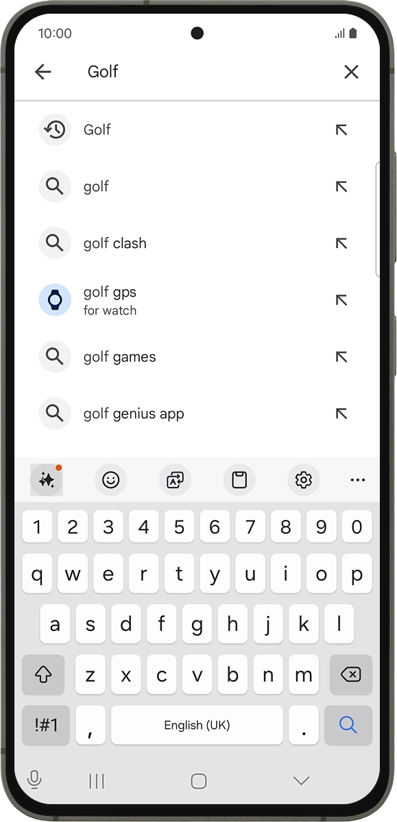On your phone: Press the search icon. On your phone: Press the search icon.