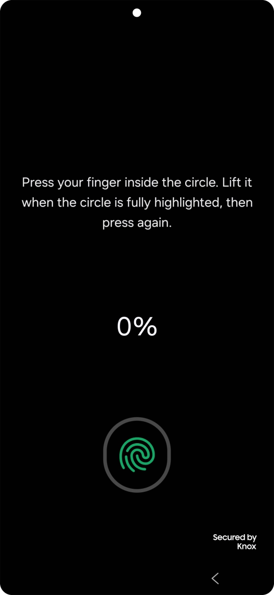 Follow the instructions on the screen to create the phone lock code using your fingerprint. Follow the instructions on the screen to create the phone lock code using your fingerprint.