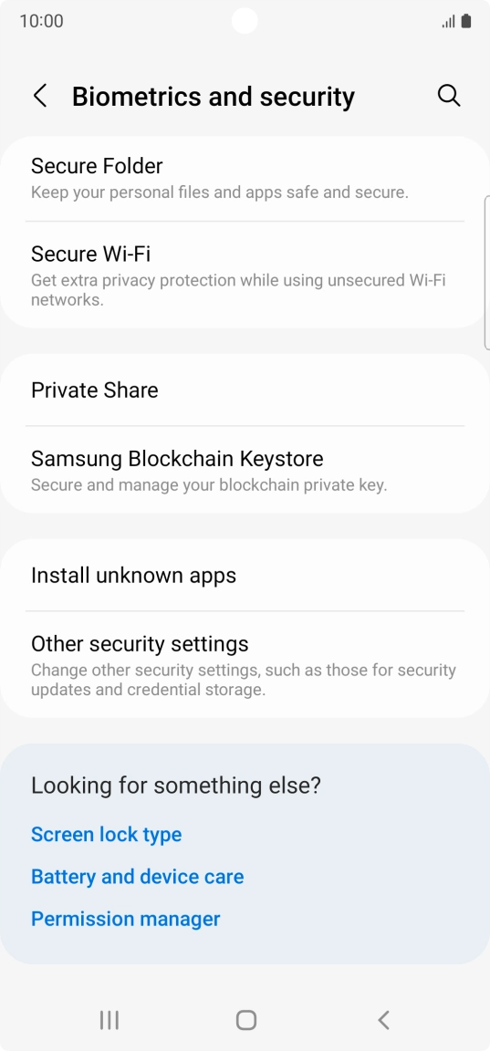 Press Other security settings. Press Other security settings.