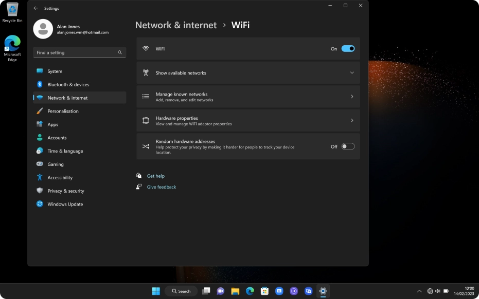 Click Show available networks. Click Show available networks.