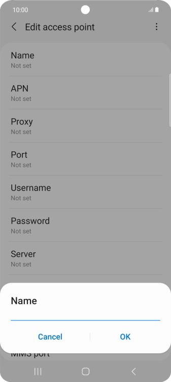 Key in EE Internet and press OK. Key in EE Internet and press OK.