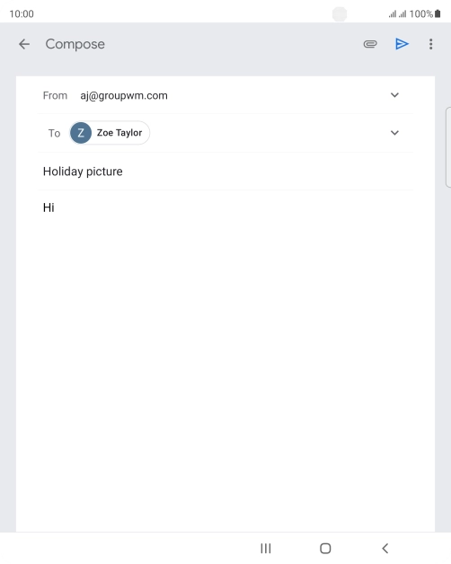 Press the attachment icon. Press the attachment icon.