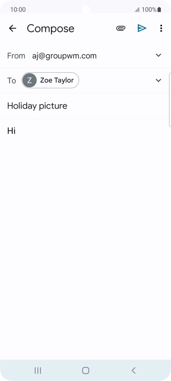 Press the attachment icon. Press the attachment icon.