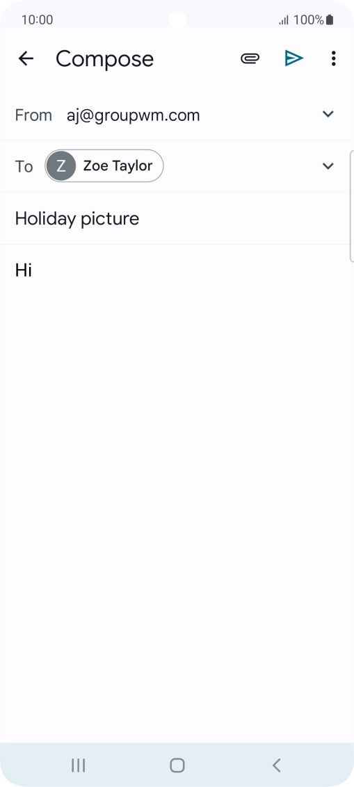 Press the attachment icon. Press the attachment icon.