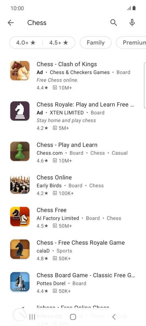 Press the required app. Press the required app.